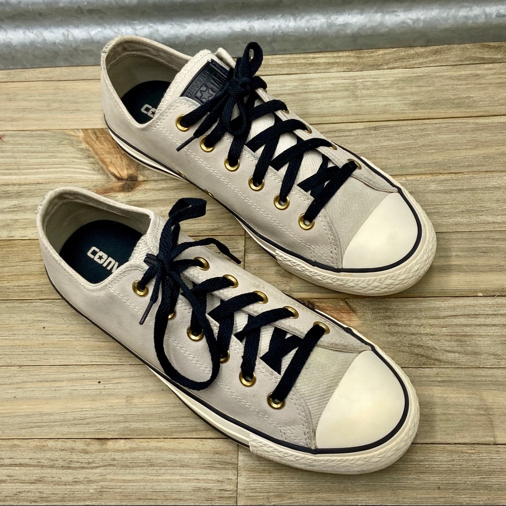 Converse Men’s Grey Leather Sneakers, Size 8, EUC - Picture 7 of 8